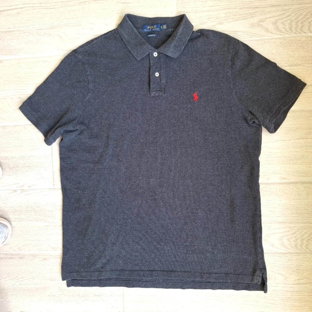 Polo Ralph Lauren Men's Dark Charcol Gray Short Sleeved Polo Shirt - Size XL